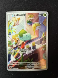 Pokemon TCG Stellar Crown Illustration Holo Bulbasaur Card 143/142SV07 Rare - Image 1