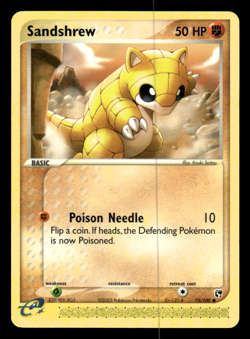 Pokemon TCG Sandshrew 75/100 EX Sandstorm Regular Non Holo Common Card - Image 1