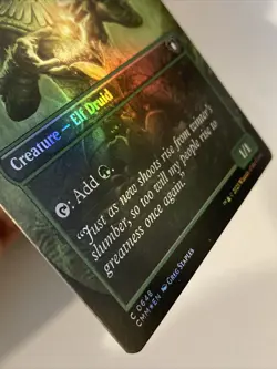 MTG Elvish Mystic *BORDERLESS FOIL* Commander Masters 0648 Pack Fresh - Image 2