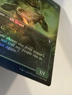 MTG Elvish Mystic *BORDERLESS FOIL* Commander Masters 0648 Pack Fresh - Image 3