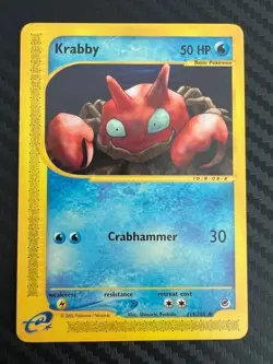 Pokemon TCG Krabby 115/165 Expedition Common VLP - Image 1