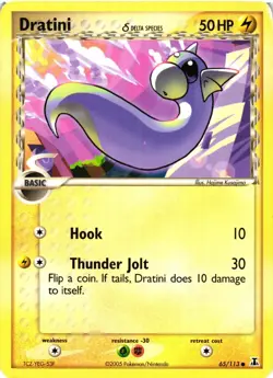 Pokemon TCG Dratini (Delta) EX Delta Species 65/113 Regular Common HEAVY DMG - Image 1