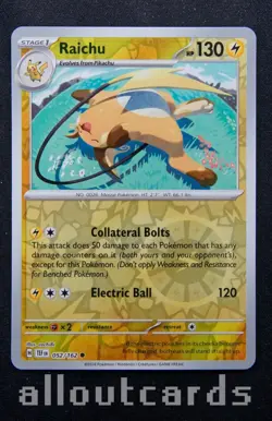 2024 Pokemon Temporal Forces Raichu Reverse Holo 052/162 NM/M - Image 1