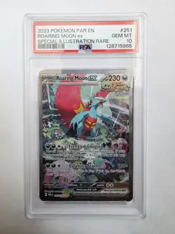 2023 Pokemon SV Paradox Rift Roaring Moon EX #251/182 PSA 10 - Image 1