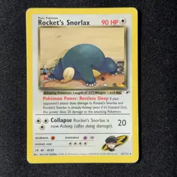 Rocket’s Snorlax 33/132 Rare Gym Hero’s Unlimited Pokemon WOTC English - Image 1