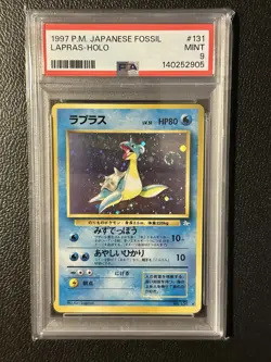 1997 P.M. Pokemon Japanese Fossil Lapras Holo PSA 9 #131 - Image 1