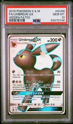 UMBREON GX 2019 Pokemon Sun & Moon Hidden Fates Shiny Vault #SV69 PSA 10 - Image 1