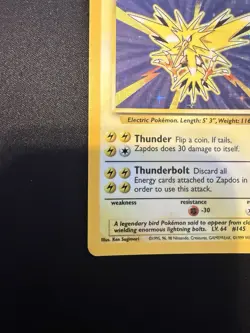 Pokemon TCG Zapdos Base Set 16/102 Holo Unlimited Holo Rare NM/LP - Image 5