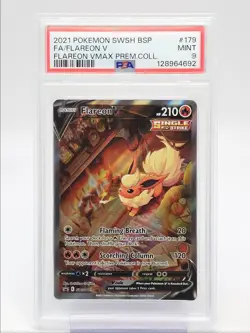 FLAREON V 2021 POKEMON SWSH BLACK STAR PROMO #SWSH179 PSA 9 Q5571 - Image 1