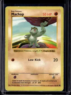 1999 Pokemon Shadowless Machop #52/102 - Image 1