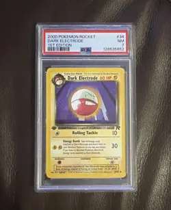 Pokemon Slabs PSA 7 1st Edition Dark Electrode #34 - Image 1