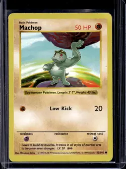 1999 Pokemon Shadowless Machop #52/102 - Image 1