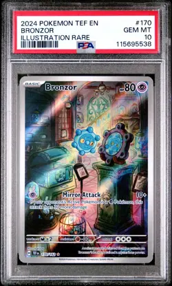Pokemon Bronzor #170 PSA 10 Gem Mint Illustration Rare Temporal Forces 170/162 - Image 1