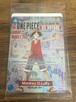 Monkey.D.Luffy P-055 (SEALED) One Piece College Basketball US Voyage + POSTER - Image 2