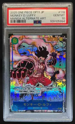2025 One Piece Monkey.D.Luffy Manga Alternate Art #OP11-118 PSA 10 - Image 1