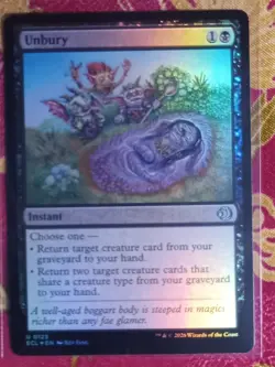 FOIL Unbury Lorwyn Eclipsed Magic The Gathering MTG Card black instant spell - Image 1