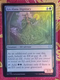 FOIL Lys Alana Dignitary Lorwyn Eclipsed Magic The Gathering MTG Card Green Elf - Image 1