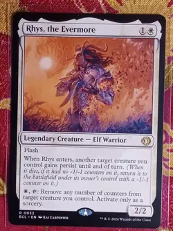 RHYS, The Evermore Lorwyn Eclipsed Magic The Gathering MTG Rare Card White Elf - Image 1