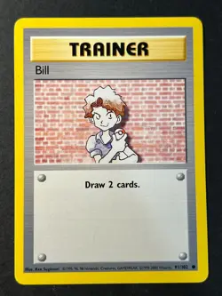 Bill 91/102 4th Print Base Set Uncommon Pokemon Card - B Near Mint - Image 1