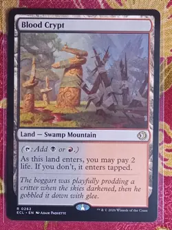 BLOOD CRYPT Lorwyn Eclipsed Magic The Gathering MTG RED BLACK RARE SHOCK LAND - Image 1