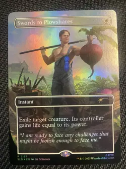 Swords to Plowshares Foil Borderless Secret Lair Dwight’s Destiny 2167 MTG - Image 1