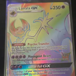 Pokemon Lunala GX 153/149 SM Base Set Holo Secret Rare Stage 2 250HP Moongeist - Image 1