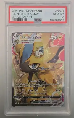 Pokemon Zeraora VMAX Crown Zenith Galarian Gallery Full Art #GG42 PSA 10 - Image 1