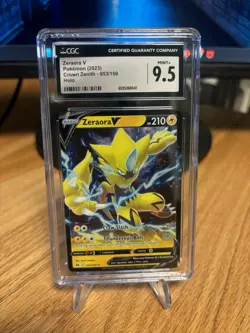 CGC 9.5 Zeraora V 053/159 Crown Zenith Full Art Double Rare Pokemon Card - Image 1