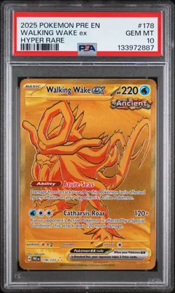 2025 Pokemon Pre En-Prismatic Evolutions Hyper Rare Walking Wake Ex #178 PSA 10 - Image 1