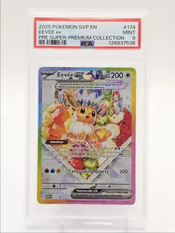 EEVEE EX 2025 POKEMON PRISM SUPER PREMIUM BLACK STAR PROMO #174 PSA 9 Q0004 - Image 1