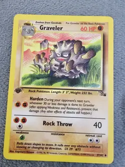 1999 Pokemon Fossil 1st Edition Graveler #37/62 - Image 1