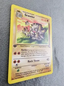 1999 Pokemon Fossil 1st Edition Graveler #37/62 - Image 2