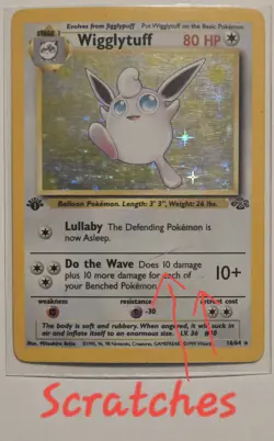 Wigglytuff 16/64☆ 1st Edition Jungle Holo MP w/ Protective Case Pokemon Wizards - Image 2