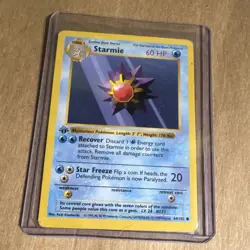 Pokemon Starmie 1st Edition Base Set Shadowless Common 64/102 60HP Regular TCG - Image 1