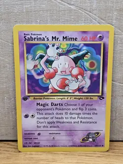 Sabrina's Mr. Mime 1st Edition 59/132 Gym Challenge Non-Holo Pokemon Card TCG - Image 1