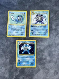Pokemon TCG Lot 1st Edition Poliwrath Poliwhirl Poliwag 1999 Base Set Holo - Image 1