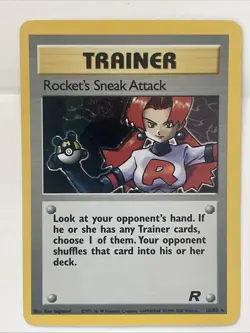 Pokemon 2000 Rockets Sneak Attack Trainer Holo Card 16/82 - Image 1
