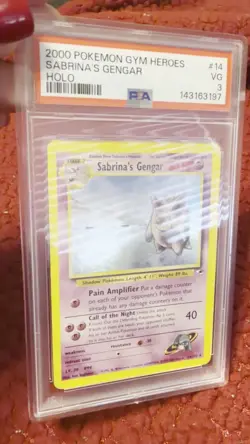 2000 POKEMON GYM HEROS SABRINA’S GENGAR HOLO VG PSA 3 #14 - Image 2