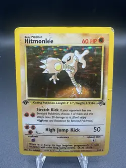 Pokemon Tcg WotC 1st Edition Fossil Rare Holo Hitmonlee 7/62 Foil Card DMG - Image 1