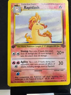 Pokemon Rapidash 44/64 WotC Jungle 1st Edition Uncommon MP - Image 1