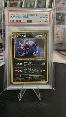 POKEMON JAPANESE NEO 2 HOUNDOOM #229 HOLO PSA 10 VERY NICE!! - Image 1