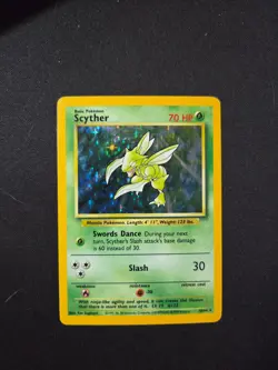 Pokemon Scyther 10/64 Jungle Holofoil No Symbol Misprint MODERATELY PLAYED - Image 1