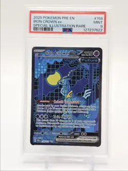 IRON CROWN EX 2025 POKEMON PRISMATIC SPECIAL ILLUSTRATION RARE 158 PSA 9 Q0004 - Image 1