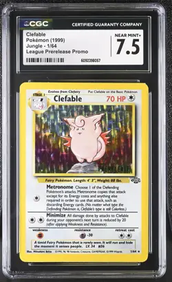 CGC 7.5 Clefable 1999 Jungle 1/64 Prerelease Holo Pokemon Card - Image 1