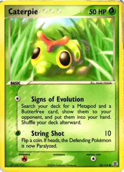 Pokemon TCG Caterpie Common Normal FireRed & LeafGreen 56/112 HP - Image 1