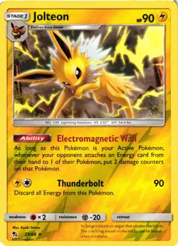 Pokemon TCG Jolteon 23/68 Hidden Fates Reverse Holo Rare NM - Image 1