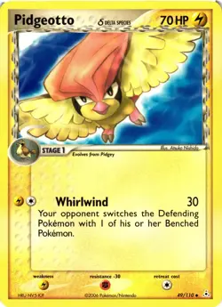 Pokemon TCG Pidgeotto (Delta Species) 49/110 Holon Phantoms Regular LP - Image 1