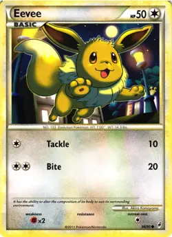Pokemon TCG Eevee 56/95 Common Call of Legends MP - Image 1