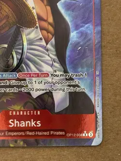 One Piece Shanks OP12-008 Rare Alt Art English Near Mint - Image 5