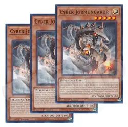 Yugioh - Cyber Jormungardr x 3 - 1st Edition NM - Plus Free Holo Card - Image 1